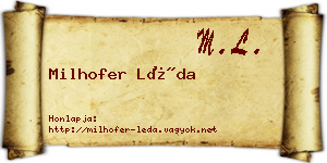 Milhofer Léda névjegykártya